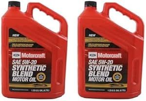 Genuine Ford Accessories (XO-5W20-5QSP) SAE 5W-20 Premium Synthetic Blend Motor Oil - 5 Quart (Pack of 2)