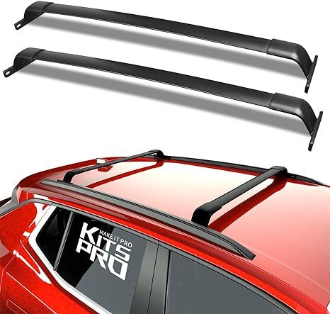 KitsPro 260lb Roof Rack Cross Bars for 2018-2024 Jeep Compass (ONLY FIT Factory Flushed Side Rails), Matte Black Heavy Duty Aluminum Cargo Crossbar